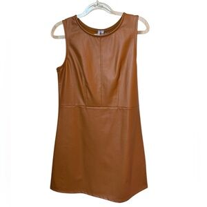 🎉HP🎉 Good luck girl burnt orange/tan leather/pleather trendy dress size 6